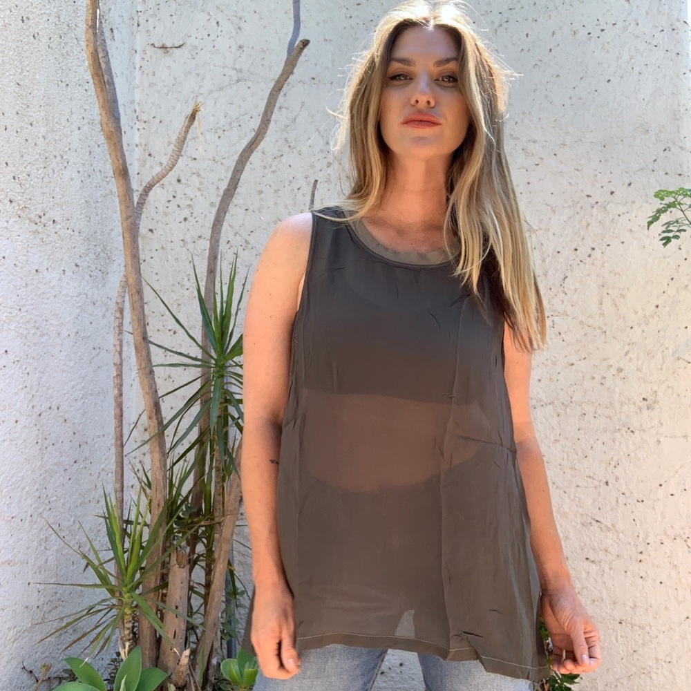 Lacausa sheer army green tank